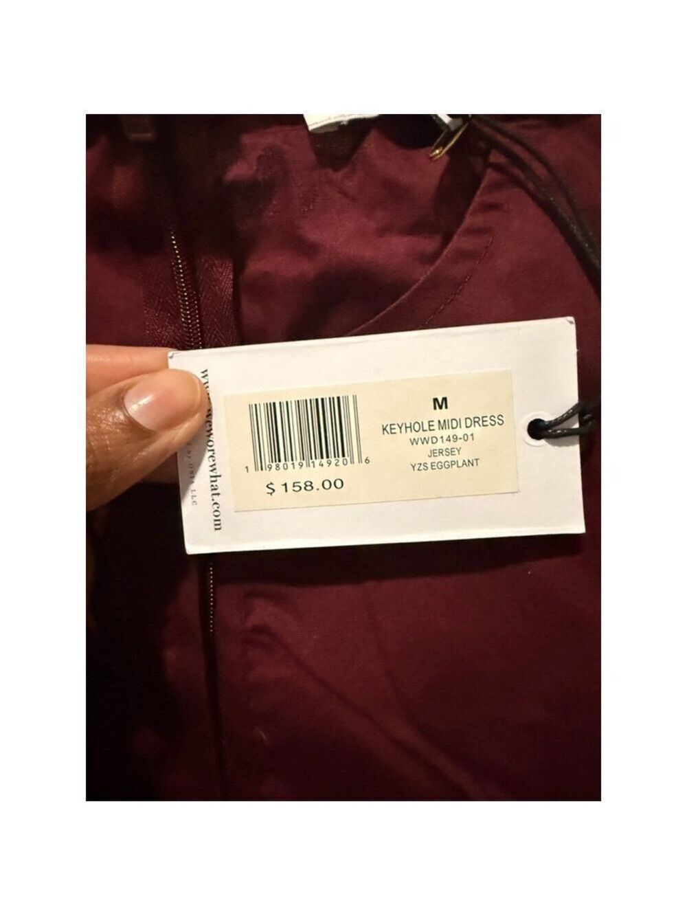 Women's WeWoreWhat Burgundy Keyhole Midi Dress M - Picture 9 of 9